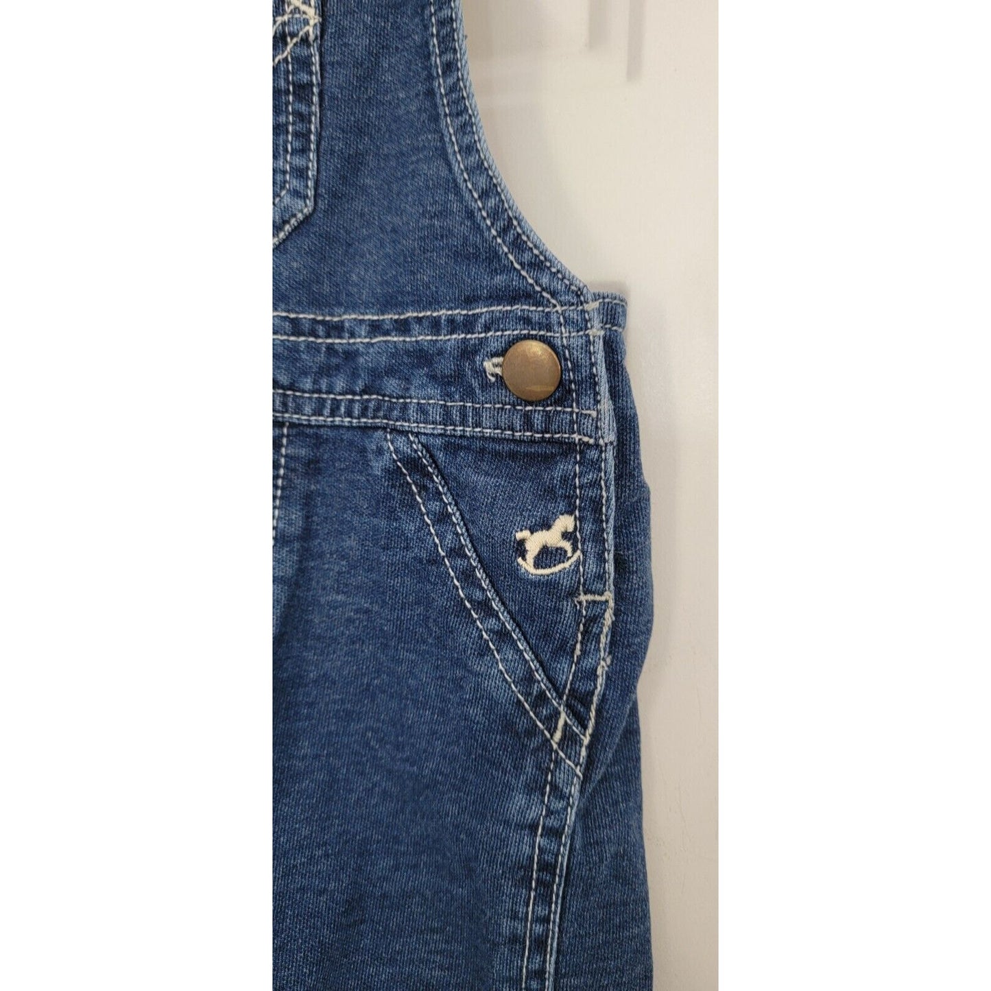 Baby Faded Glory Denim Shortalls Size 6-9 Months