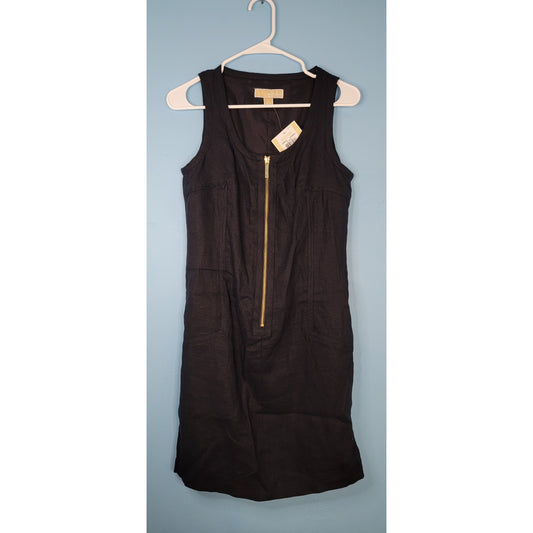 NWT Michael Kors Zip Front Linen Dress Size 4