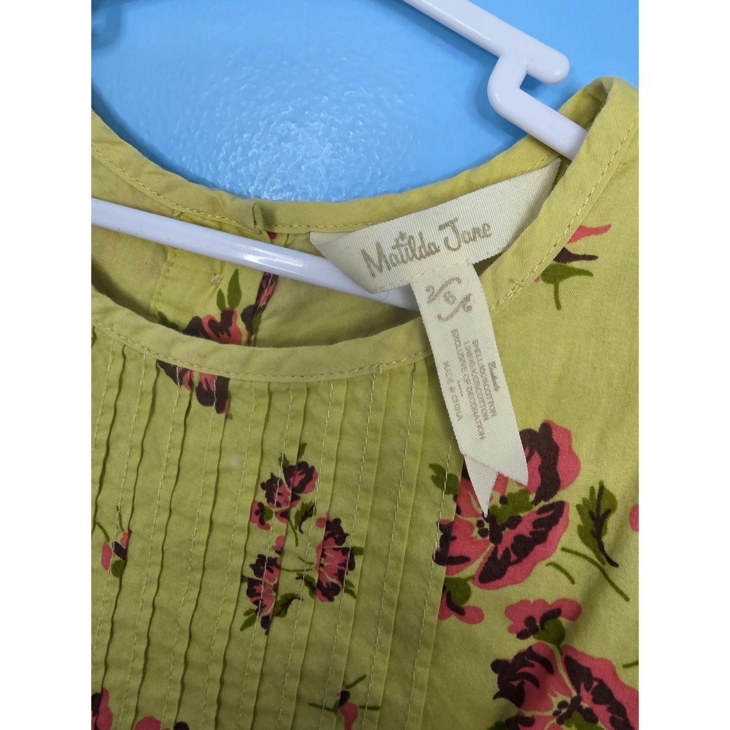 Matilda Jane Girls Size 6 Imagination Yellow Floral Tunic Make Believe Fall 2017