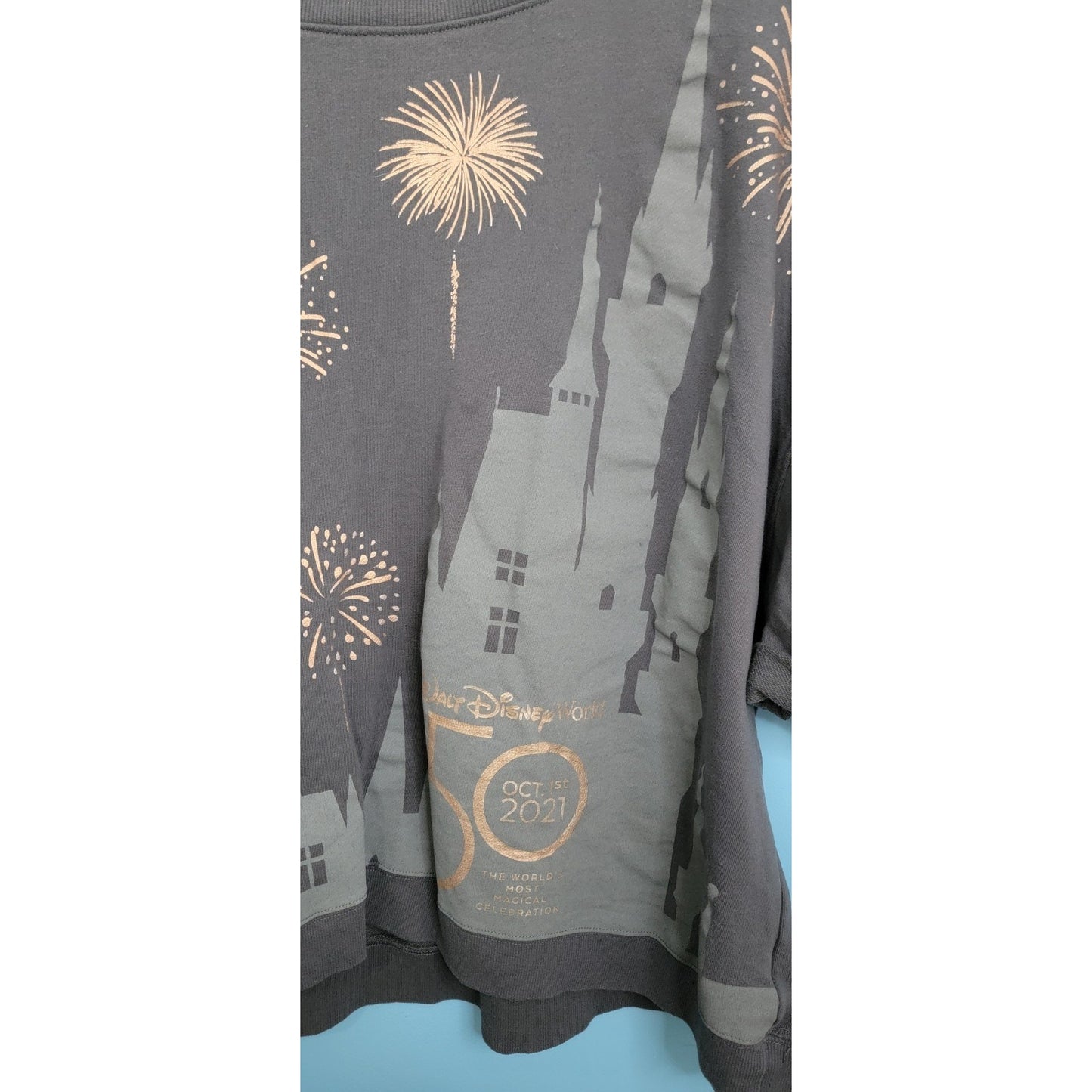 Disney World 50th Anniversary October 1st Castle Dolman Shirt Adult 3XL XXXL